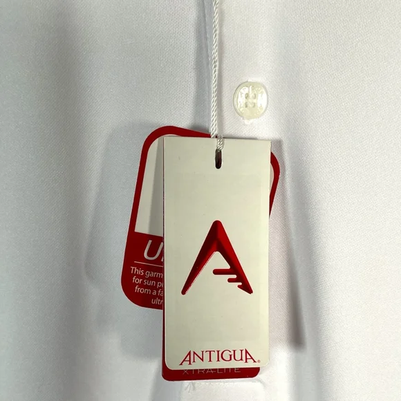 Antigua UPF 50+ Desert Dry XtraLite Polo Men's MEDIUM White Golf Performance NEW - Picture 4 of 12